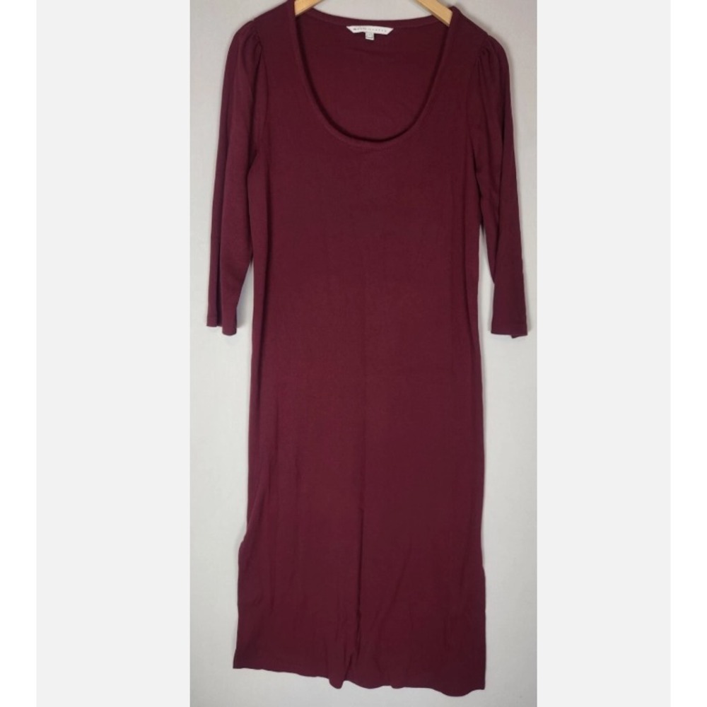 The‎ Nines By Hatch Ribbed Jersey Knit Midi Maternity Dress size Large Burgundy